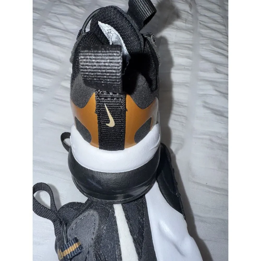 Toddler Nike Air Max 270 React Sneakers Size 6C Blk Gold White NEW !